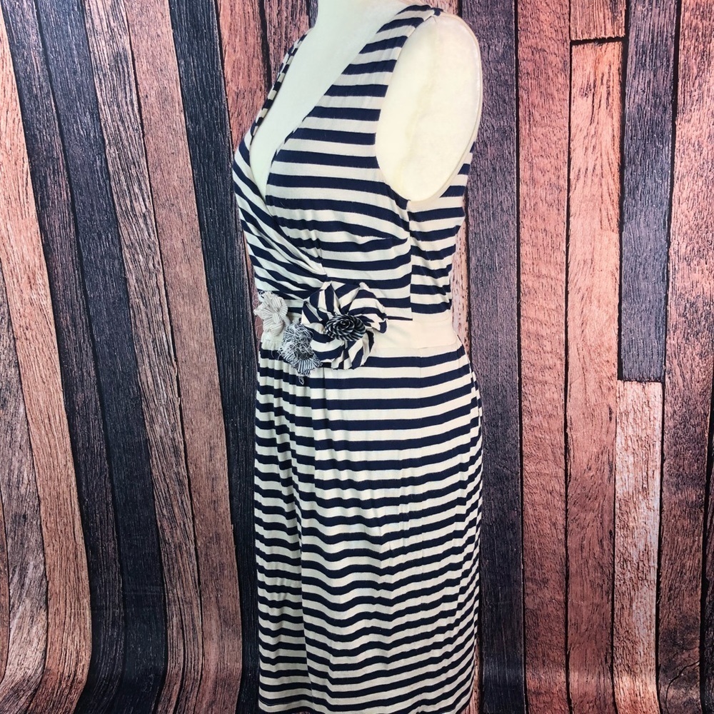 Anthropologie Little Yellow Button Perilla Striped
